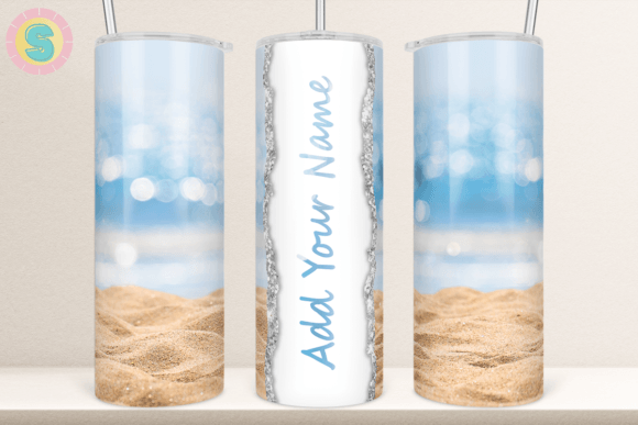 20Oz Beach Summer Tumbler Wrap Png