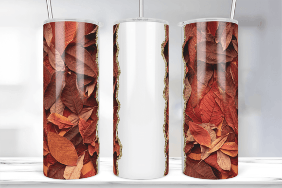 Add Your Text Fall Leaves Tumbler Wrap