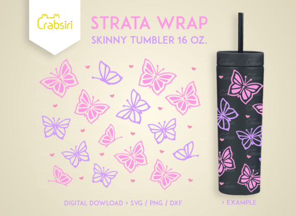 Butterfly 16oz Strata Skinny Tumbler