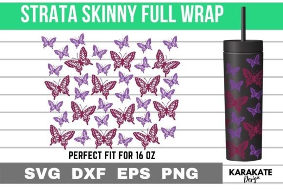 Butterfly 16oz Strata Skinny Wrap SVG