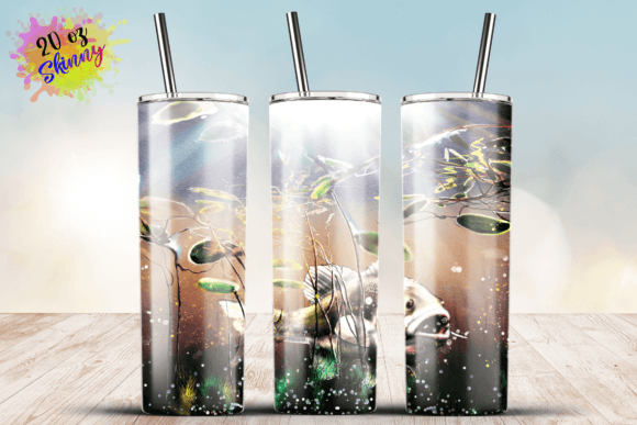 Camo Bass Lake Fishing 20oz Tumbler