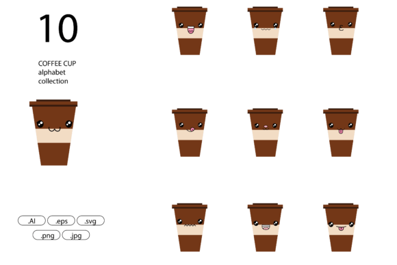 Coffee Cup Bundle Desain Vector