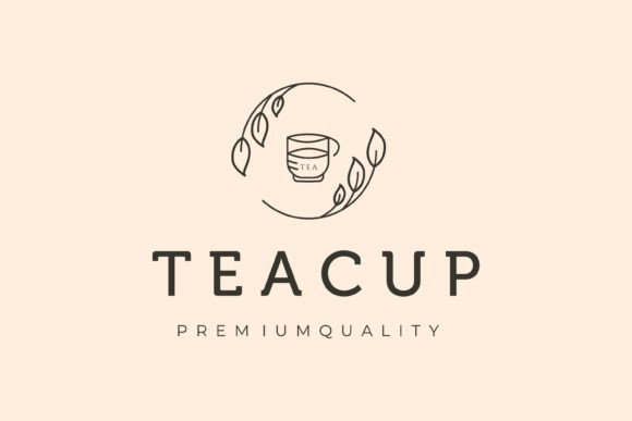 Cup of Tea Premium Line Art Logo Vector