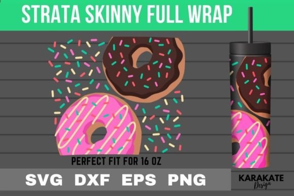 Donuts, 16 Oz Strata Skinny Wrap SVG