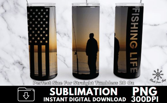 Fishing Life USA Sublimation Tumbler