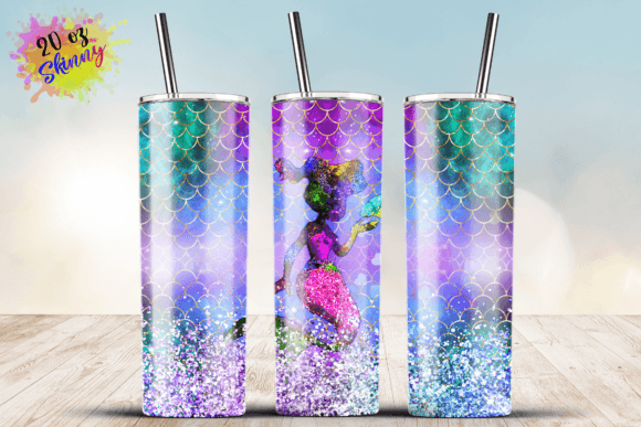 Glitter Mermaid Tumbler 20oz Wrap