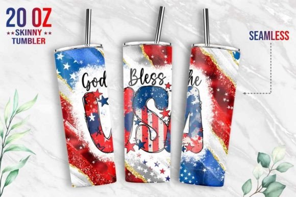 God Bless the USA 4th of July Tumbler