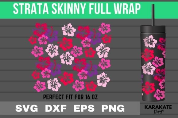 Hibiscus 16oz Strata Skinny Wrap SVG