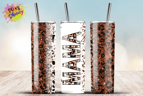 Leopard Mama Skinny Tumbler 20oz Wrap