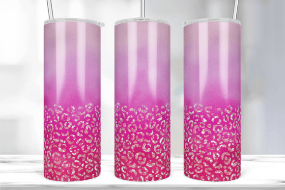 Leopard Pastel Glitter Tumbler Wrap