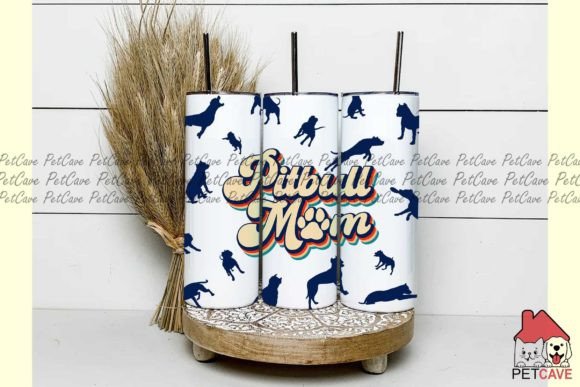 Pitbull Mom Tumbler Wrap Design