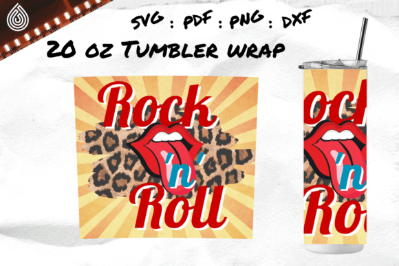 Rock and Roll Lips Tumbler Design