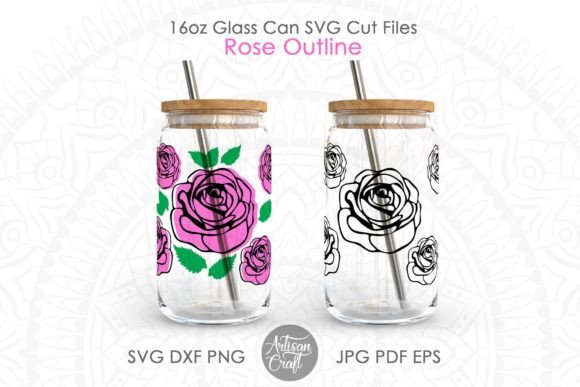 Rose Can Glass SVG