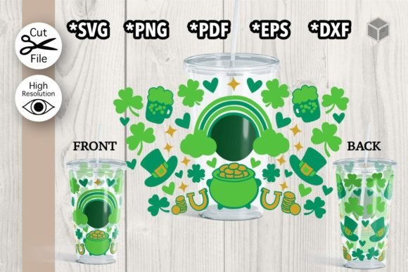 St Patrick Cup Wrap for 24 Oz