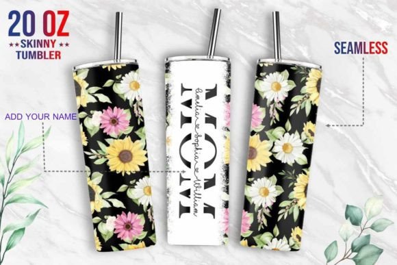 Sunflower Mom Split Tumbler Wrap
