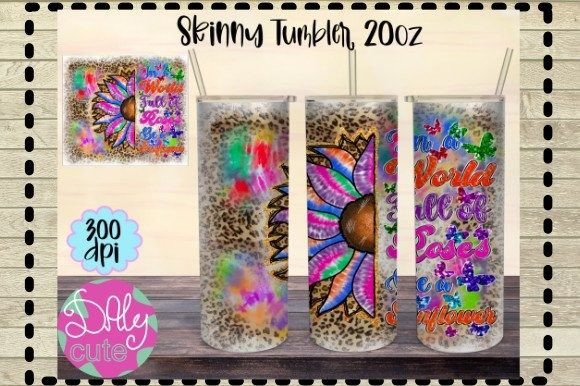 Tie Dye Sunflower Tumbler 20oz PNG