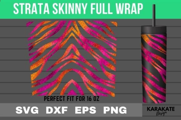 Tiger Print 16 Oz Strata Skinny Wrap SVG